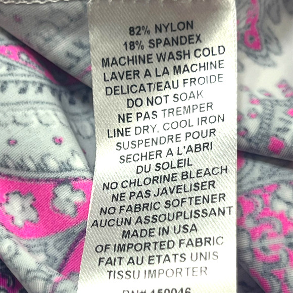 BO&NIC Size XL Sleeveless A-line Pink Grey Abstract Print Dress Pleated Stretch - Picture 8 of 8